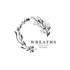 Wreaths Flower logo design botanical. Boutique, Spa, and wedding