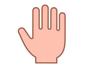 Obraz premium Illustration of a raised, open human hand with a pinkish hue