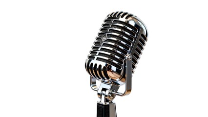 Fototapeta premium Classic Retro Microphone on White Background