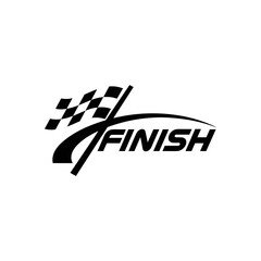 Finish Line Graphic with Checkered Flag for Racing and Competition.