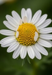 Elegant white daisy in full bloom against softly blurred green background