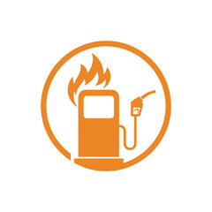 Flaming Gas Pump Icon Representing Fuel Price Hike and Energy Crisis.