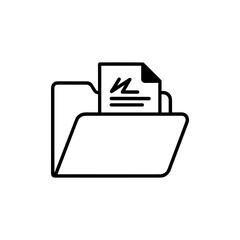 Folder Icon with Document Showing Important Information and Details.