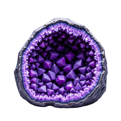 Fototapeta premium Amethyst geode exploration natural cave mineral specimen vibrant environment close-up view crystal formation