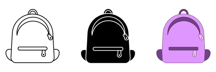 Obraz premium Bag school set icon. for mobile concept and web design on white background