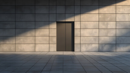 Minimalist wall architecture exterior door modern building concrete panel shadow daylight city urban calm minimalist wall architecture exterior door modern building concrete panel shadow daylight