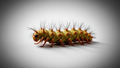Obraz premium A cluster of centipedes in various states of movement on a light background, with a focus on their segmented bodies and multiple legs.