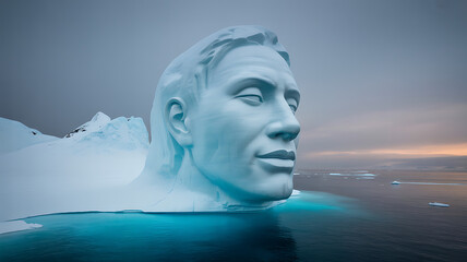 Hyper-Realistic Portrait of a Man Emerging from Water in Cinematic Dramatic Lighting