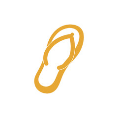 Golden Flip Flop Icon Symbolizing Summer and Vacation.