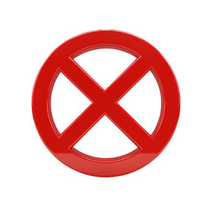 Red circle with a cross through it symbolizing prohibition warning danger or restriction transparent background