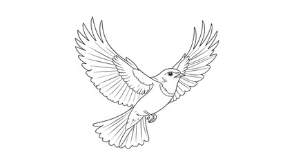 Obraz premium Graceful bird with wings outstretched in flight, symbolizing freedom and new beginnings.