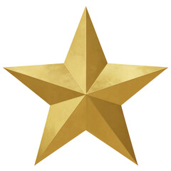 Obraz premium Golden star symbol isolated represents success achievement and excellence transparent background