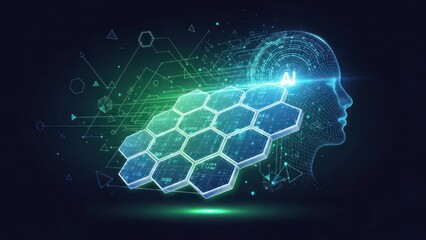 Artificial intelligence concept with neural network, brain activity and innovation connections,