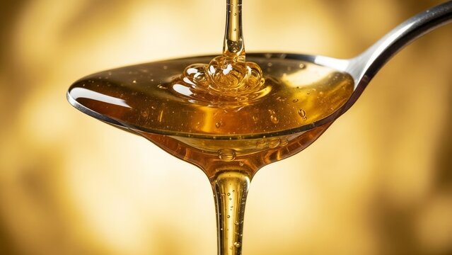 honey dripping from spoon