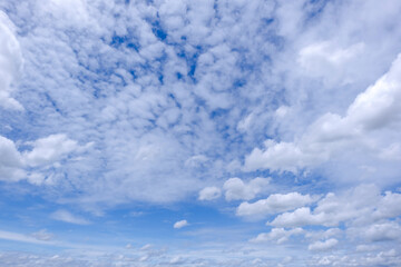 Fototapeta premium clear blue sky background,clouds with background, Blue sky background with tiny clouds. White fluffy clouds in the blue sky. 