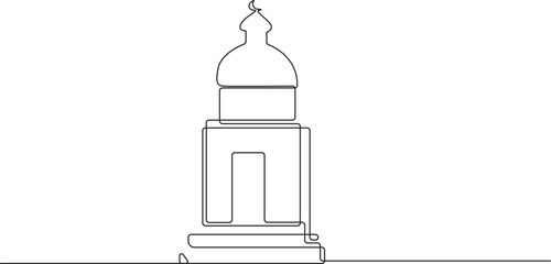 Islamic event Ramadan Kareem one line drawing continuous hand drawn vector illustration,4