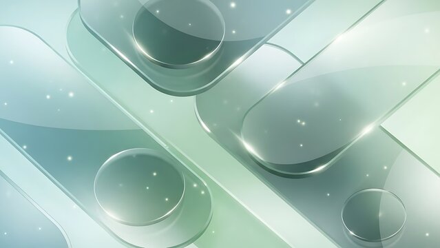 Shiny white spheres and transparent glass bubbles float in an abstract blue liquid for medical health care - Powered by Adobe