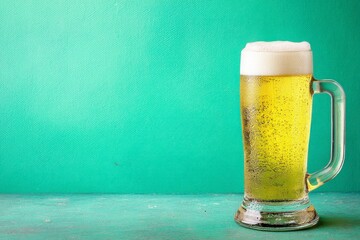  Cold Glass of Beer with Foam