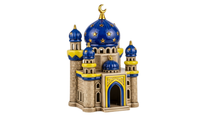 Decorative mosque model with blue domes