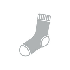 Gray Sock Illustration - A Simple and Clean Design for Various Purposes.
