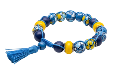 Colorful beaded bracelet with tassel