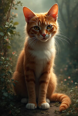 Obraz premium cat in the garden