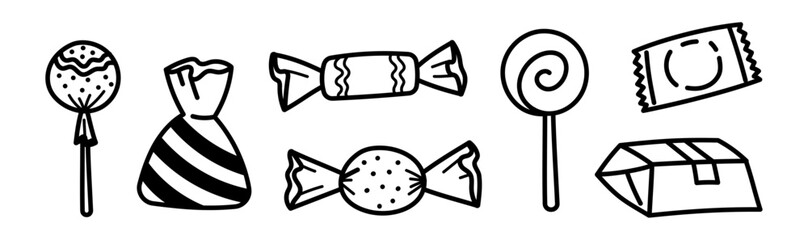 candies doodle candy sweet snack childern hand drawing