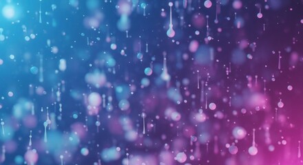 A vibrant, abstract background with a mix of pink, blue, and purple hues, featuring a multitude of small, round, and circular shapes that create a sense of movement and energy.