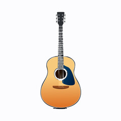 Obraz premium Acoustic guitar illustration isolated on white background musical instrument