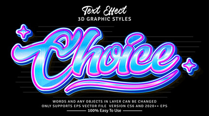 Choice 3d gradient text style effect
