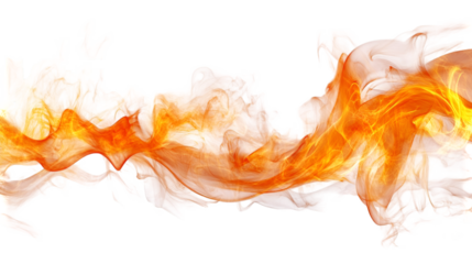 Vibrant orange and white smoke swirling on black background