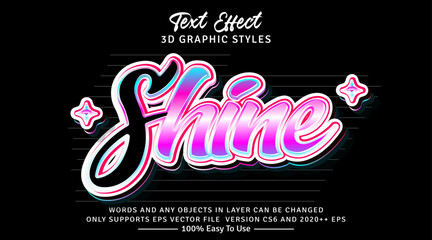 Bubble 3d gradient text style effect