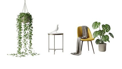 Objects isolated on transparent background for design and decoration