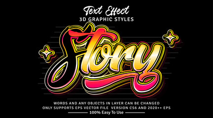 Story 3d gradient text style effect