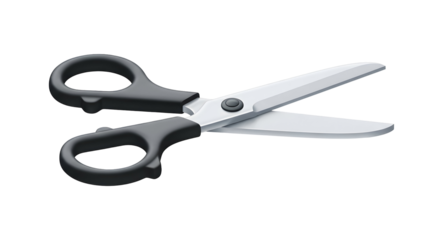 Modern office scissors with black handles