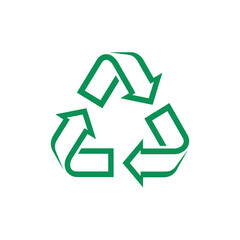 Obraz premium Green Recycle Symbol on White Background.