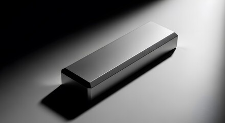 Metallic Bar on Dark Surface with Spotlight