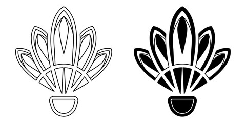 Badminton shuttlecock icon vector illustration isolated on white background