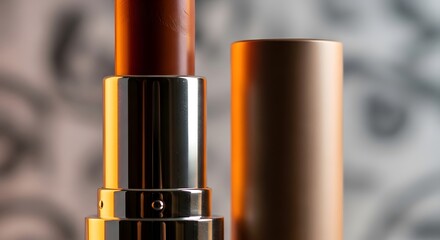 Brown Lipstick Tube Open and Closed