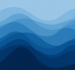 Surface of water. Blue abstract background. Ocean or seascape. Realistic landscape with waves. Cover design template. 3d vector illustration for banner, flyer, poster or brochure, Abstract Water