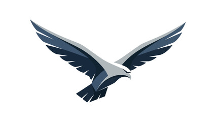 Fototapeta premium Abstract geometric design of a soaring eagle with spread wings, representing freedom and power.
