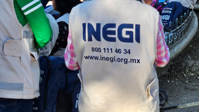 Mexico City, Mexico - Oct 28, 2025: Interviewers from INEGI, representatives of the National Institute of Statistics and Geography of Mexico, collect data in homes and establishments for censuses
