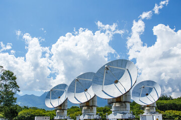 Parabona antenna for receiving radio waves in space at Nobeyama, Nagano Prefecture, Japan.