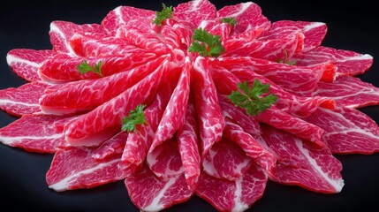 Wagyu Beef Slices: Premium Raw Meat, Japanese Cuisine