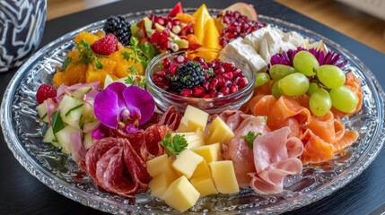 Gourmet Charcuterie Board: Cheese, Fruit, Meat & Appetizers