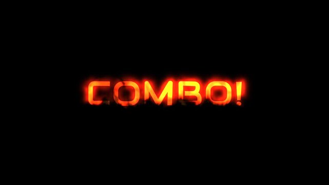 Video Game combo text message with fire animation