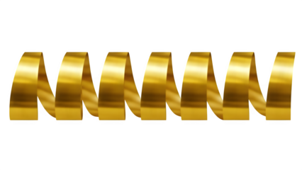 Gold spring isolated on transparent background