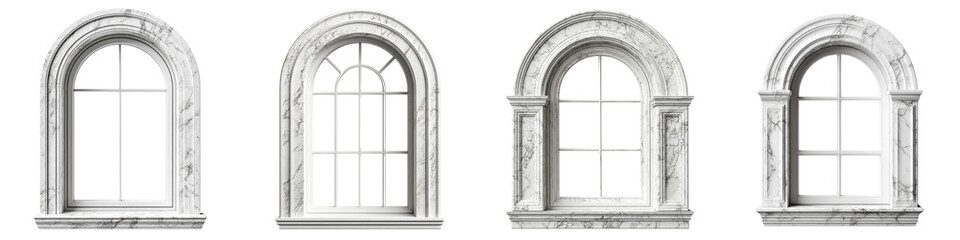 Fototapeta premium Elegant Marble Arched Collection Isolated on White Background