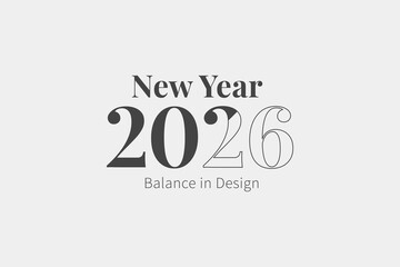 Fototapeta premium clean new year 2026 balance typography poster