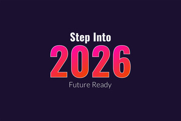 Fototapeta premium futuristic new year 2026 bold typography poster